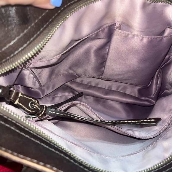 VINTAGE Coach Zoe Signature F12657 Jacquard Brown Hobo Handbag - Picture 13 of 16